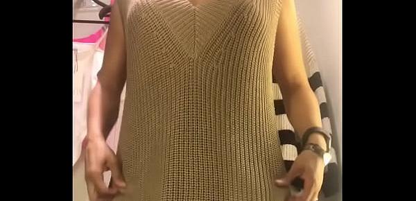  sexy milf topless trying clothes in store dressing room Liverpool polanco mexico